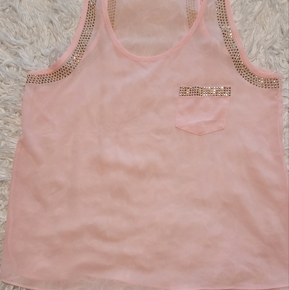 Pink sheer top